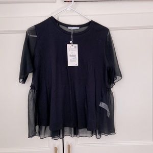Zara Sheer Black Blouse